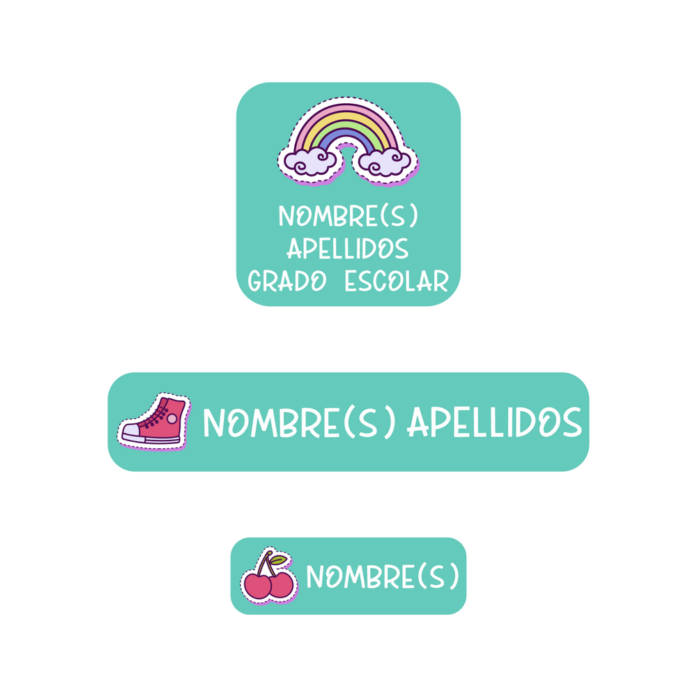 WRLD 139 etiquetas escolares personalizadas Paquete Clásico en vinil resistente al agua y sol