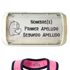 Sello para ropa WRLD Trodat 4911 personalizado con tinta textil negra