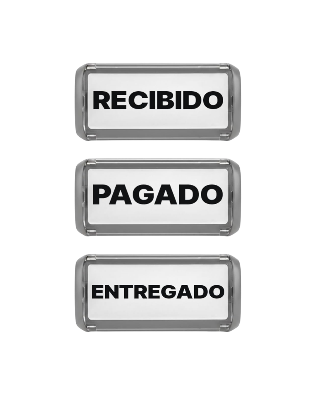 Kit de 3 Sellos Automáticos Pagado Recibido Entregado
