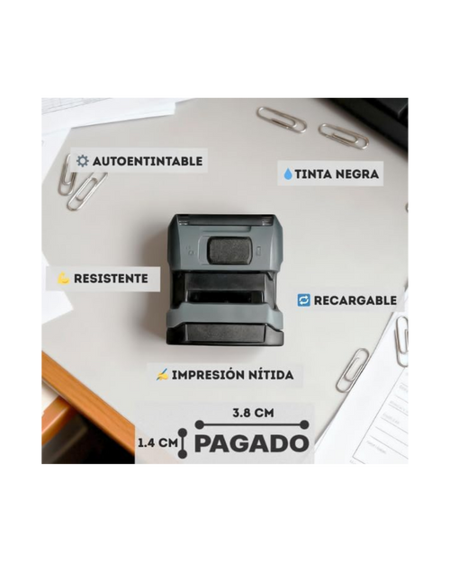 Kit de 3 Sellos Automáticos Pagado Recibido Entregado