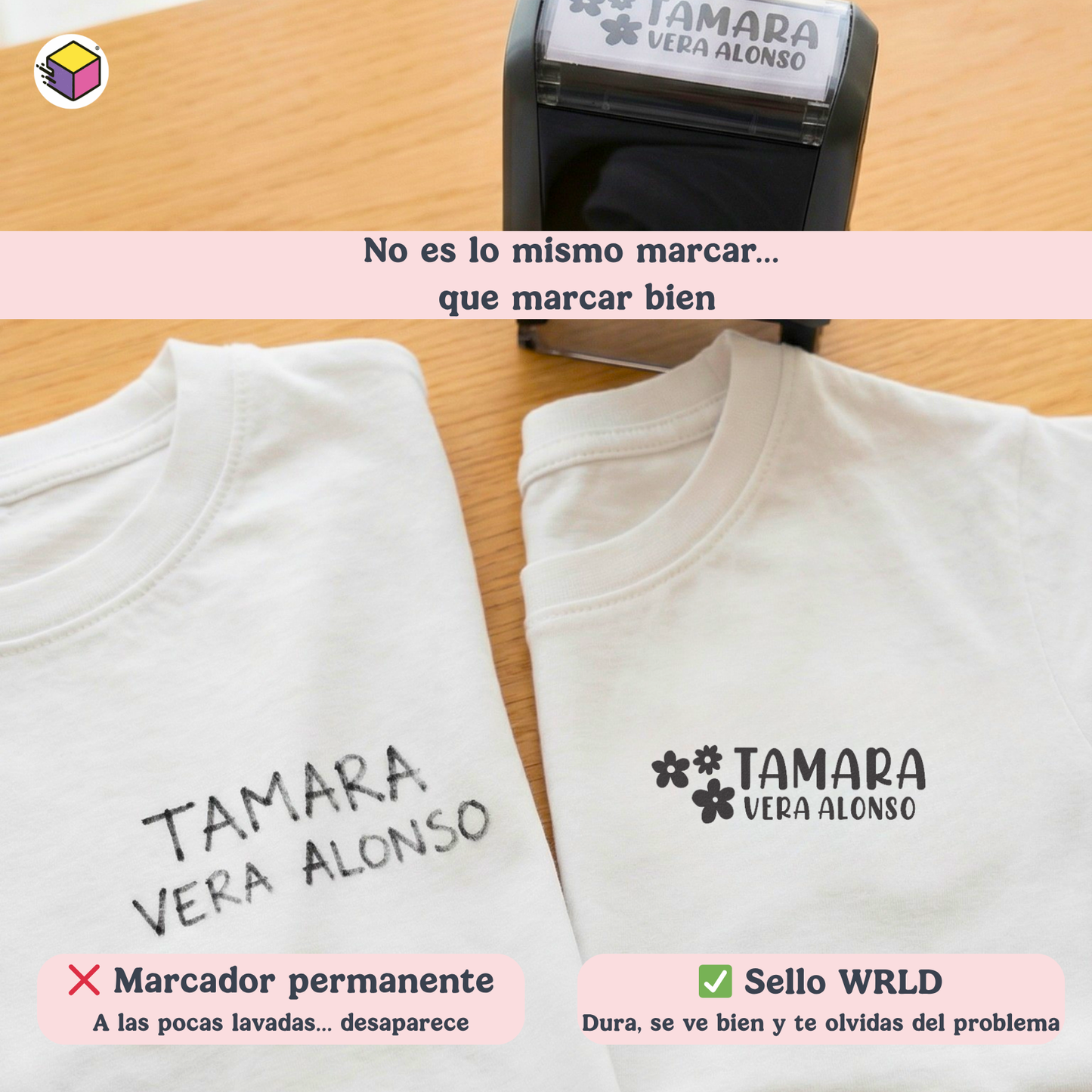 “Etiquetas termoadhesivas personalizadas para ropa con nombres infantiles y aplicación sobre prendas.”