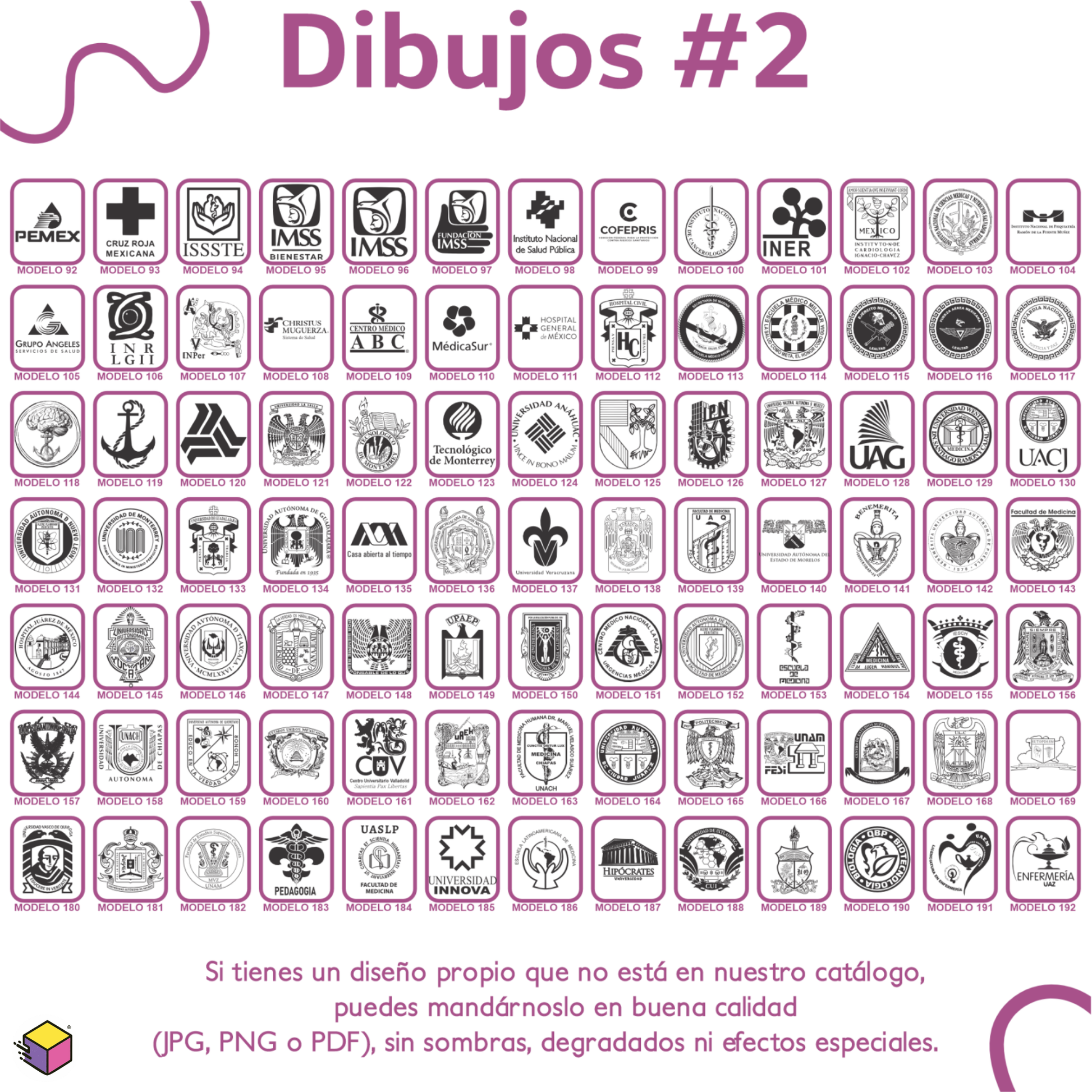Diseños e íconos adicionales para personalización de sello médico profesional.