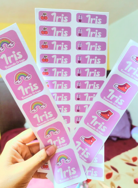 Etiqueta para útiles escolares resistentes