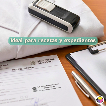 Sello médico portátil personalizado ideal para recetas, expedientes y documentos profesionales