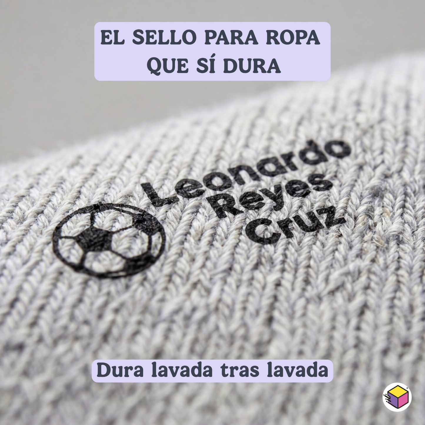 “Sello personalizado para ropa con impresión duradera y resistente para uso escolar.”