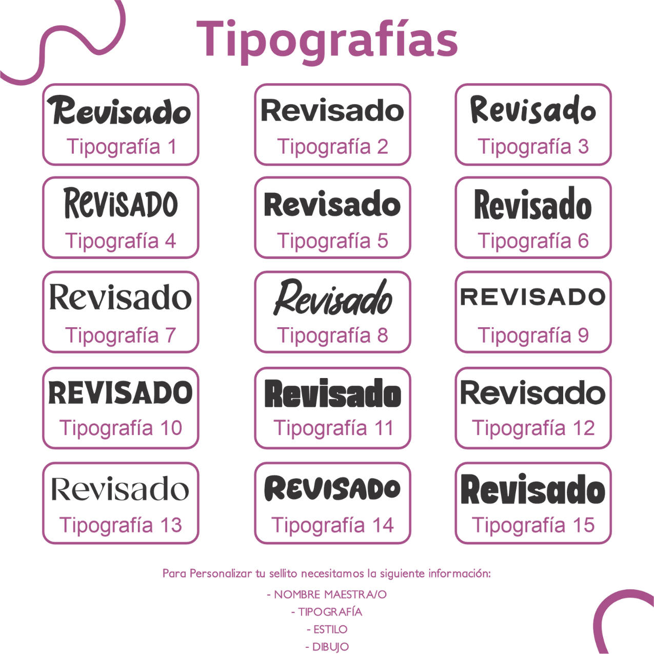 Sello calificador WRLD con frases motivadoras personalizadas para maestros