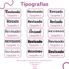 Sello calificador WRLD con frases motivadoras personalizadas para maestros